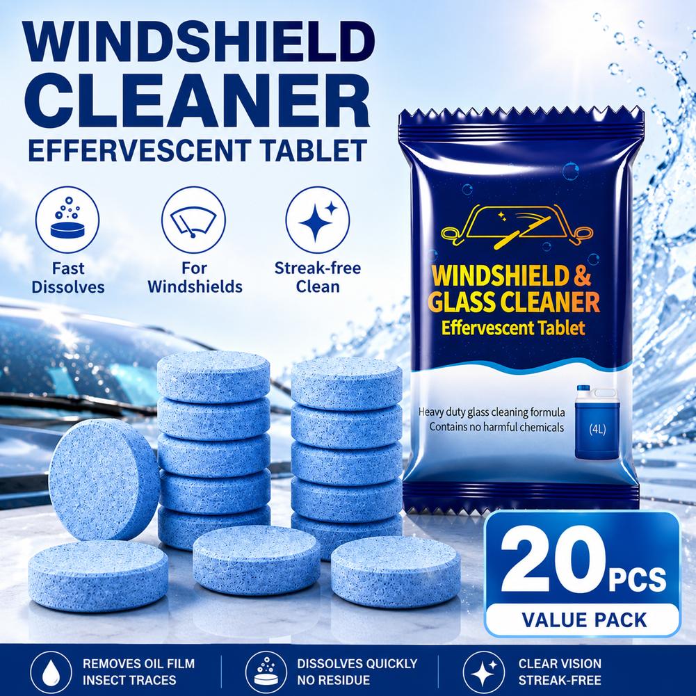 Glass Cleaner Streak - Pastilhas Efervescentes para Limpador de Para-brisa