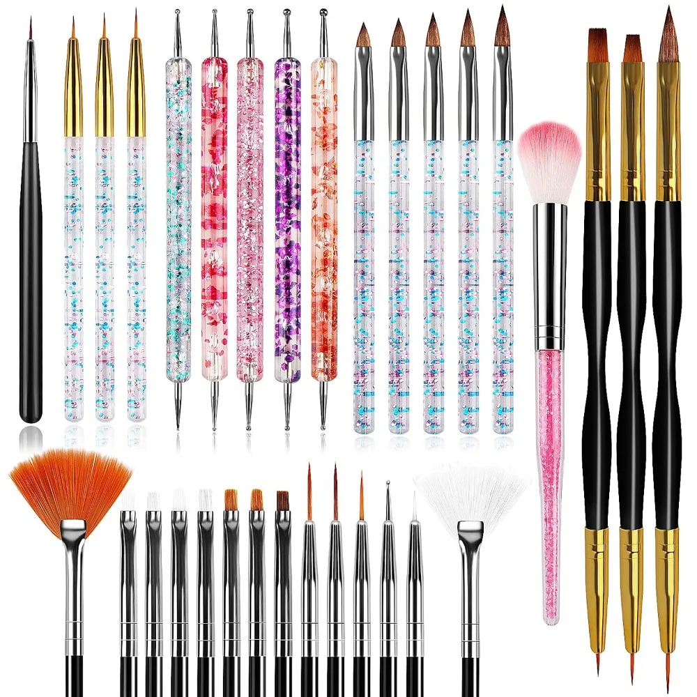 Detailing Brush Set - 32 pincéis para arte em unhas,