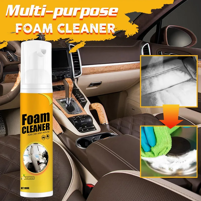 Leather Cleaner Interior - Limpador de espuma multifuncional para bancos