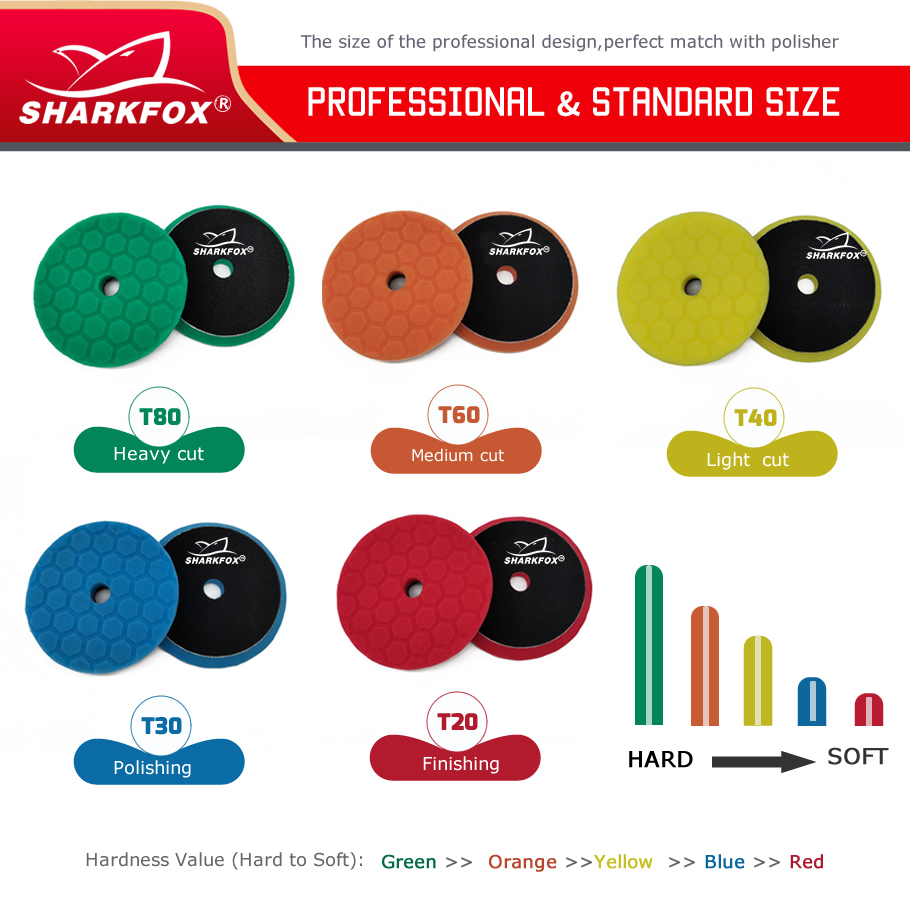 Sharkfox 5 peças/set 5 Polegad - Polish Pad Set Buffer avaliação e preço