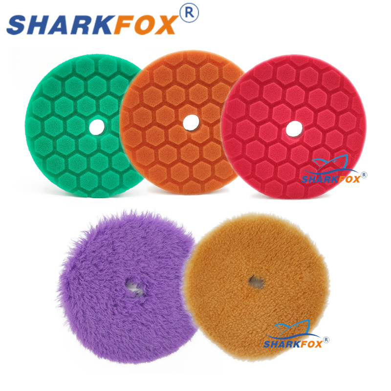 Sharkfox-Car Sponge Wool Polis - Polish Pad Set Buffer avaliação e preço