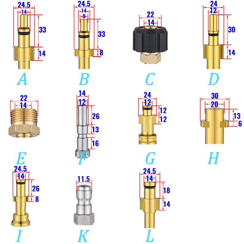 Adaptadores Variados para Pist - Pressure Washer Foam Gun avaliação e preço
